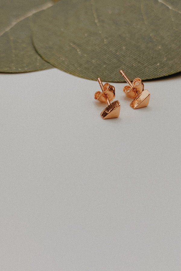 Rose gold triangle earrings