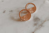 Rose gold large crescent earrings textured or smooth. 