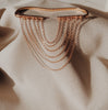 Thick palm cuff: Rose gold palm cuff with chains.