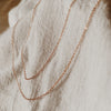 Rose gold cable chain necklace.